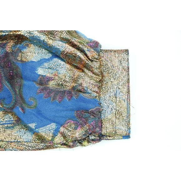 60s Vintage Pat Sandler Gold Metallic Beaded Dress M - Picture 9 of 16